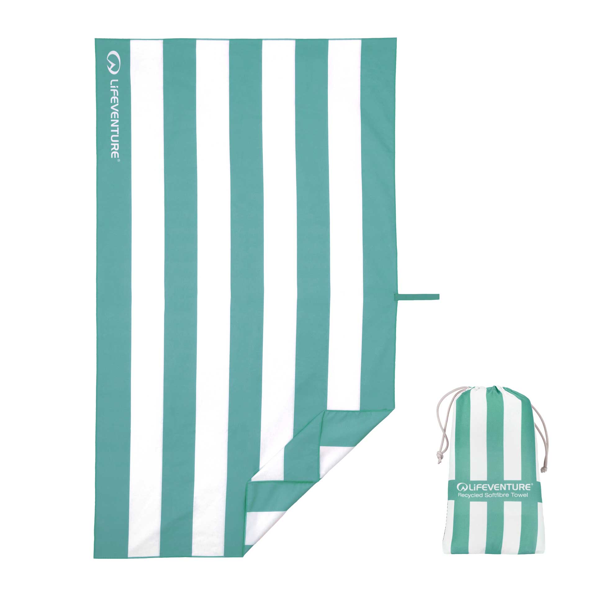 SoftFibre Recycled Towels - variant[Aqua Stripe]