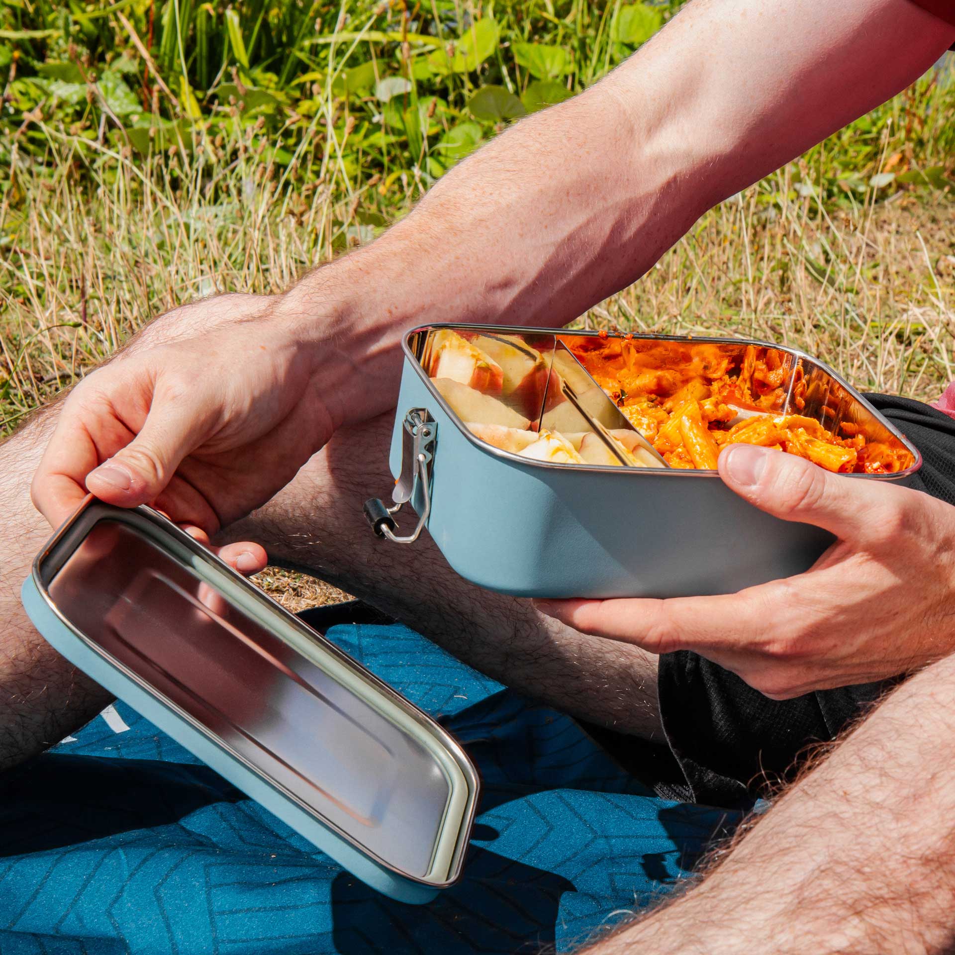 Stainless Steel Lunch Box - variant[Ice Blue]