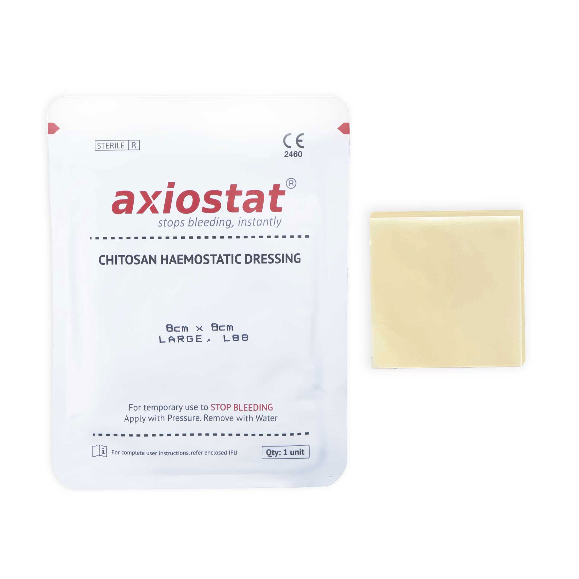 Axiostat Chitosan 8x8 Haemostatic Dressing